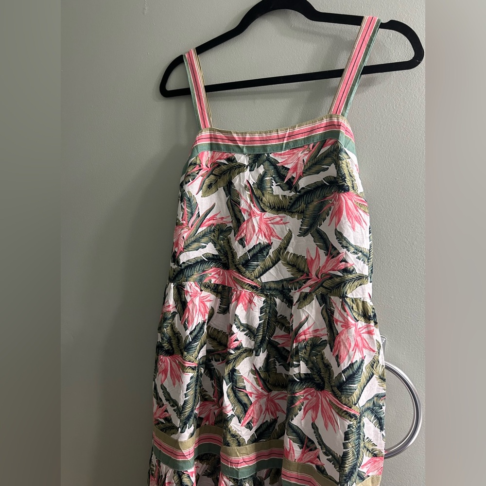 NWT loft floral paradise tiered maxi dress linen - Picture 5 of 8